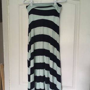 GAP mint/navy stripe maxi skirt